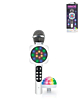 Light-Up Karaoke Microphone Speaker with Disco Ball Insert - WHITE (Only Ground Shipping)
