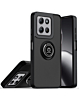 Hard PC Rear / Soft TPU Colorful Border Case with I-ring Holder - BLACK for Moto G 5G (2025) (Only Ground Shipping)