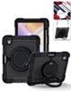 Multi-Functional Rugged Swivel Stand Case with Shoulder Strap (BLACK) for iPad Mini 6 / 7 (Only Ground Shipping)
