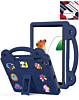 Shockproof Handle Case - NAVY BLUE for iPad Mini 6 / 7 (A17 Pro) (Only Ground Shipping)