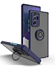 Galaxy Note 20 Hard PC Rear / Soft TPU Colorful Border Case with I-ring Holder - NAVY BLUE (Only Ground Shipping)