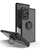 Galaxy Note 20 Hard PC Rear / Soft TPU Colorful Border Case with I-ring Holder - BLACK (Only Ground Shipping)