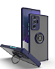 Galaxy Note 20 Ultra Hard PC Rear / Soft TPU Colorful Border Case with I-ring Holder -NAVY BLUE (Only Ground Shipping)