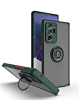 Galaxy Note 20 Ultra Hard PC Rear / Soft TPU Colorful Border Case with I-ring Holder -NAVY GREEN (Only Ground Shipping)