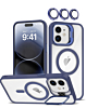 Transpalet Silicone case & Camera stand with Camera Lens - DARK BLUE for iPhone 12 / 12 Pro (Only Ground Shipping)