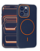 Magnetic Leather Soft Cases - BLUE & ORANGE for iPhone 12 / 12 Pro (Only Ground Shipping)