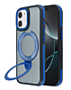 Matte Transparent Case with Wireless Charging Kickstand - BLUE for iPhone 12 / 12 Pro (Only Ground Shipping)