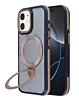 Matte Transparent Case with Wireless Charging Kickstand - DARK BROWN for iPhone 12 / 12 Pro (Only Ground Shipping)