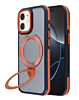 Matte Transparent Case with Wireless Charging Kickstand - ORANGE for iPhone 12 / 12 Pro (Only Ground Shipping)