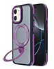 Matte Transparent Case with Wireless Charging Kickstand - PURPLE for iPhone 12 / 12 Pro (Only Ground Shipping)