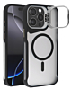 Matte Transparent Camera Stand Case with Wireless Charging for iPhone 12 / 12 Pro (BLACK) (Only Ground Shipping)