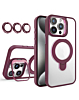 Magnetic Clear Case with 2 Kickstand & Camera Lens - DESERT TITANIUM for iPhone 12 / 12 Pro (Only Ground Shipping)