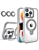 Magnetic Clear Case with 2 Kickstand & Camera Lens - GRAY for iPhone 12 / 12 Pro (Only Ground Shipping)
