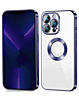 Shiny Wireless Charging Clear Case - DARK BLUE for iPhone 12 / 12 Pro (Only Ground Shipping)