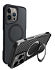 Carbon Fiber Magnetic Kickstand Case - BLACK for iPhone 12 / 12 Pro (Only Ground Shipping)
