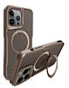 Carbon Fiber Magnetic Kickstand Case - GOLD for iPhone 12 / 12 Pro (Only Ground Shipping)
