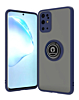 Galaxy S20 Plus Hard PC Rear / Soft TPU Colorful Border Case with I-ring Holder - NAVY BLUE (Only Ground Shipping)