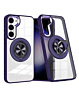 Galaxy S23 Transparent Wireless Charging Case with Ring Holder - PURPLE (Only Ground Shipping)