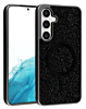 Wireless Charging Bling Diamond Crystal Case - BLACK for Galaxy S23FE (Only Ground Shipping)