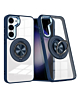 Galaxy S23 Plus Transparent Wireless Charging Case w / Ring Holder - DARK BLUE (Only Ground Shipping)