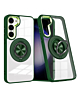 Galaxy S23 Plus Transparent Wireless Charging Case with Ring Holder - GREEN (Only Ground Shipping)