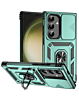 Galaxy S24FE Dual Layers Hybrid Case with Metal Ring And Camera Protector - DARK GREEN (Only Ground Shipping)