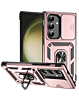 Galaxy S24FE Dual Layers Hybrid Case with Metal Ring And Camera Protector - ROSE GOLD (Only Ground Shipping)