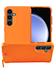 Wireless Charger Silicone Case with Metal Kickstand for Galaxy S25 Plus / S24 Plus - ORANGE (Only Ground Shipping)