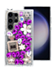 Crystal Flower Perfume Silicone Hard Case - PURPLE for Galaxy S24 Ultra (Only Ground Shipping)