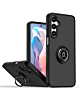 Hard PC Rear / Soft TPU Colorful Border Case with I - ring Holder - BLACK Galaxy S25 FE (Only Ground Shipping)