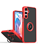 Hard PC Rear / Soft TPU Colorful Border Case with I - ring Holder - RED Galaxy S25 FE (Only Ground Shipping)