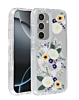 Flower Design Transparent Case with Wireless Charger - Style 3 for Galaxy S25FE (Only Ground Shipping)