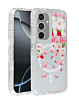 Flower Design Transparent Case with Wireless Charger - Style 6 for Galaxy S25FE (Only Ground Shipping)