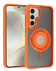 Skin Feel Transparent Case with Silicone Ring Holder - ORANGE for Galaxy S24 Plus / S25 Plus (Only Ground Shipping)