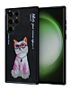 Embroidered 3D Cute Case - PINK CAT for Galaxy S25 Ultra (Only Ground Shipping)