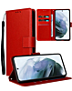 Leather Wallet Case with Card Slot - RED for Galaxy S26 (Only Ground Shipping)