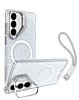 Glitter MagSafe Phone Case with Wrist Strap - CLEAR for Galaxy S26 (Only Ground Shipping)