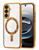 Shiny Wireless Charging Clear Case - ORANGE for Galaxy S26 (Only Ground Shipping)