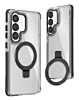 Galaxy S26 Thin Magnetic Clear Case with Camera Stand Kickstand - BLACK (Only Ground Shipping)