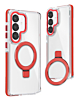Galaxy S26 Thin Magnetic Clear Case with Camera Stand Kickstand - RED (Only Ground Shipping)