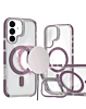 Thin Magnetic Clear Case with Camera Stand Kickstand - PURPLE for Galaxy S26 Plus (Only Ground Shipping)