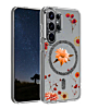 Galaxy S26 Ultra Floral Magnetic Case - BLACK (Only Ground Shipping)