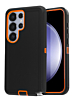 Heavy Duty Case for Galaxy S26 Ultra BLACK & ORANGE  (Only Ground Shipping)