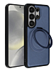 Slim Leather Case with Wireless Charging Kickstand - BLUE for Galaxy S26 Ultra (Only Ground Shipping)