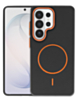 Magnetic Leather Soft Cases (BLACK & ORANGE) for Galaxy S26 Ultra (Only Ground Shipping)
