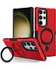 Hard PC Shockproof Case w /Ring Holder - RED for Galaxy S26 Ultra  (Only Ground Shipping)