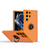 Hard PC Rear Colorful Border Case with Ring Holder - ORANGE for Galaxy S26 Ultra (Only Ground Shipping)