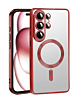 Galaxy S26 Ultra Shiny Wireless Charging Clear Case - RED  (Only Ground Shipping)