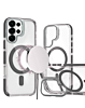 Thin Magnetic Clear Case with Camera Stand Kickstand -BLACK  for Galaxy S26 Ultra (Only Ground Shipping)