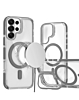 Thin Magnetic Clear Case with Camera Stand Kickstand -GRAY  for Galaxy S26 Ultra (Only Ground Shipping)